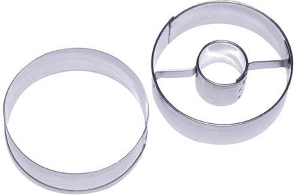 Stainless Steel Cookie Cutters Round with Center 3.5 cm – 2-Piece Set