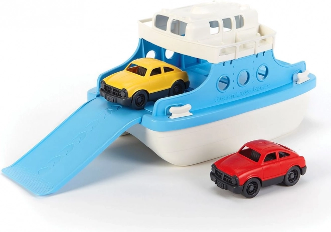 Играчка ферибот с колички GREEN TOYS синьо-бял