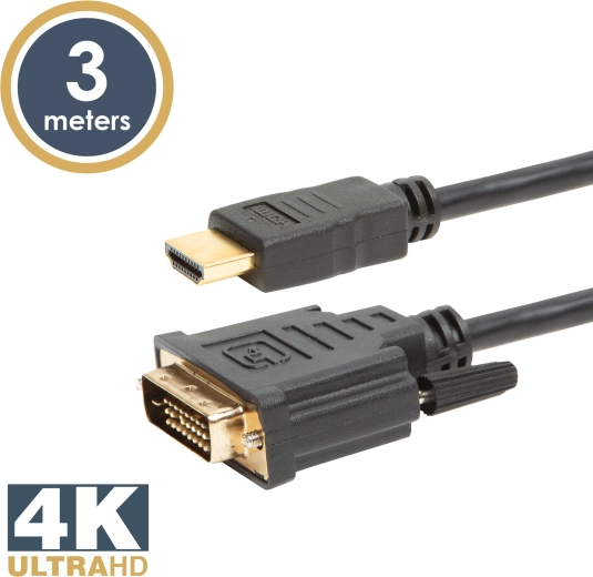 Bidirectional HDMI to DVI-D cable 3 m