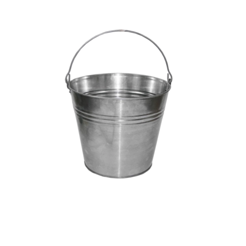 Galvanized bucket 5 l with wooden handle