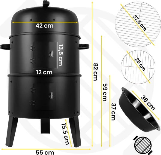 Curron SmokeHouse GM8000 garden grill with smoker and thermometer
