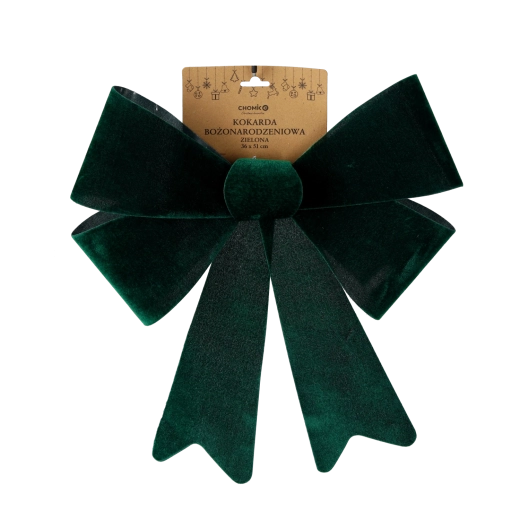 Christmas decorative bow, green, 36 × 51 cm