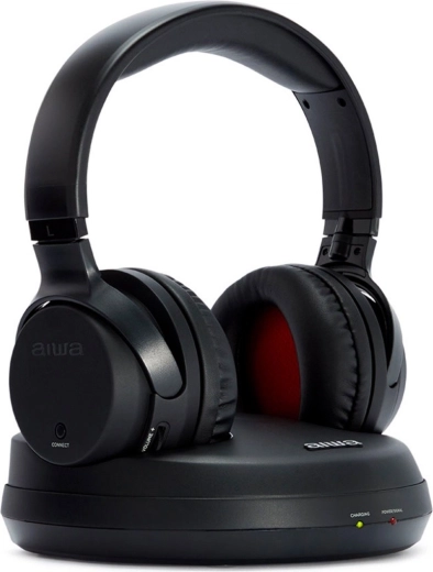 Aiwa wireless RF headphones for TV with base station