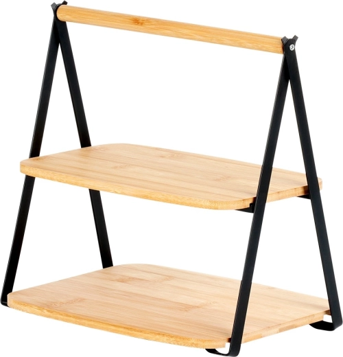 Stable metal frame and bamboo shelves