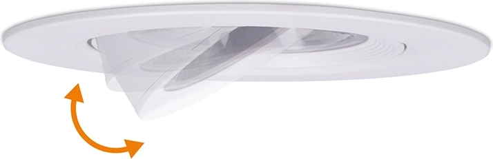 Tiltable head for precise light direction