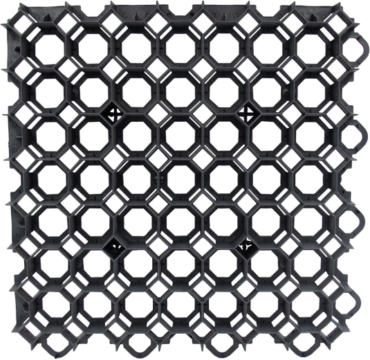 Grass paver 49 × 49 × 4 cm from recycled plastic, black