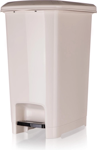 15 L Cream Pedal Trash Can