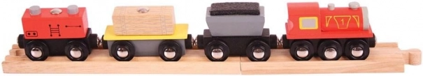 Bigjigs Rail товарен влак с релси
