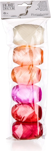 Rainbow Ribbon 10 m assorted colors 6 pcs
