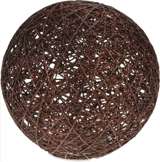 Illuminated metal sphere 20 cm with timer, brown, 20 LED