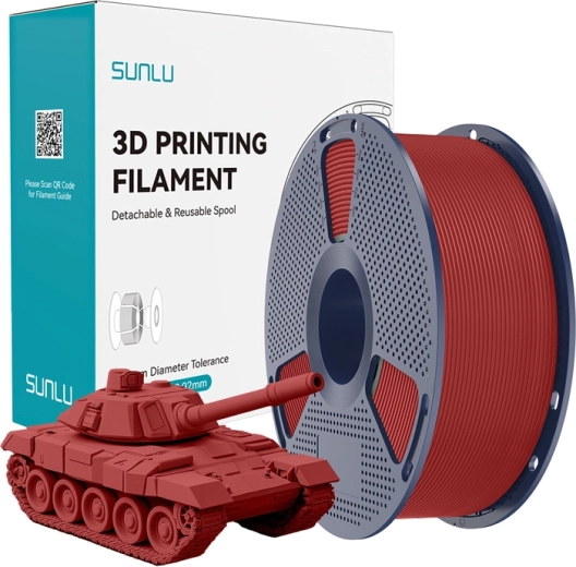 Бърз червен филамент SUNLU PLA+ 1,75 mm