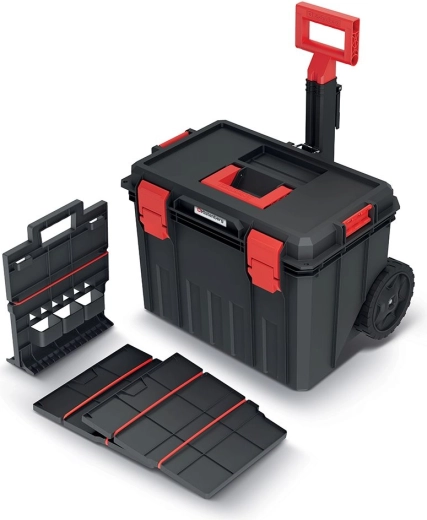 Toolbox with wheels MODULAR SOLUTION 530 × 355 × 390 mm, black