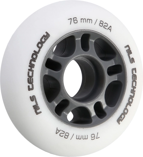 Матовите колелца за инлайн кънки NILS Extreme 76 mm 82A, бели, комплект 4 бр.