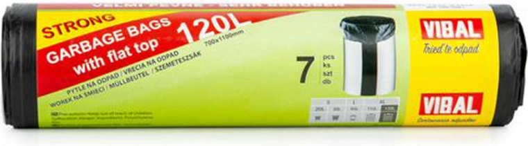 Trash bags 120 L, black, 7 pcs