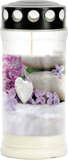 Cemetery Candle Provence – burns for 4 days, floral heart