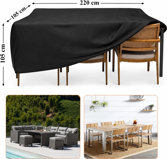 Waterproof protective cover for garden furniture and catering table 220 × 105 × 105 cm