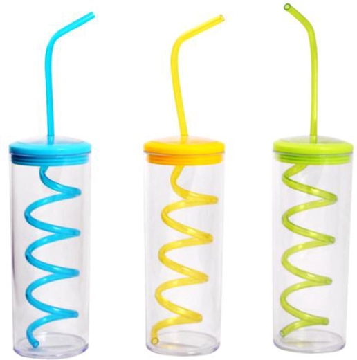 TORO Plastic Cup with Straw 300 ml