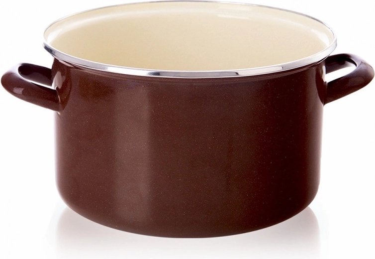 Enamel pot brown 26 cm, 6.5 l