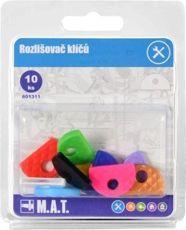 Rubber key identifiers, assorted colors (10 pcs)
