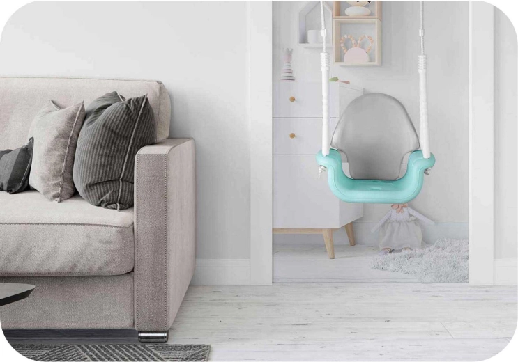 Adjustable ropes and easy installation indoors and outdoors