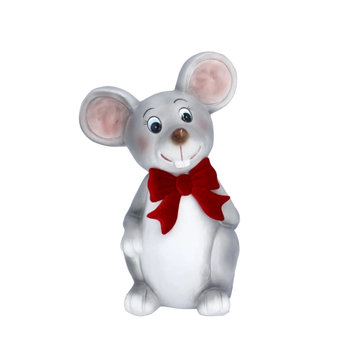 Christmas decorative mouse figurine with a bow