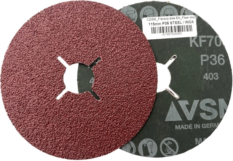 Fiber sanding disc 115 mm, grit 60