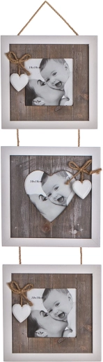 Фоторамка Solid Heart за окачване за 3 снимки