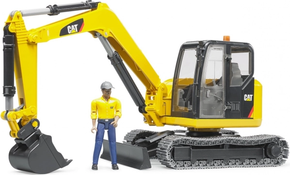 Bruder минибагер CAT с фигурка на работник 1:16