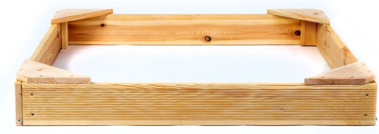 Small wooden square sandbox 100 × 100 cm