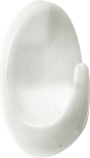 White oval plastic hook made of PE, large