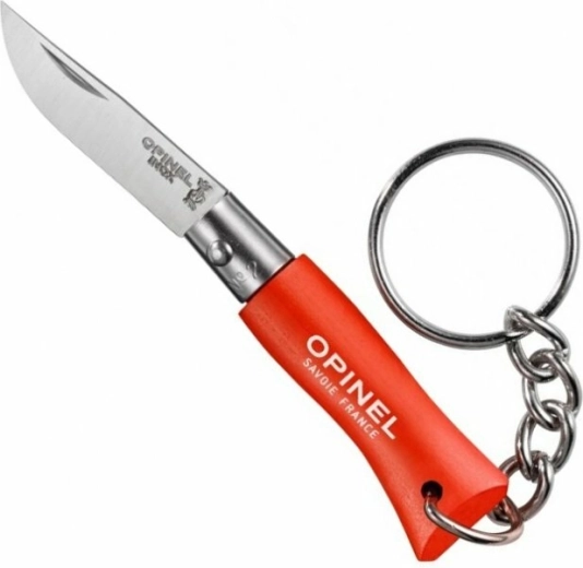 OPINEL No.02 Keychain Pocket Knife, Orange, Beech Wood, 3.5 cm