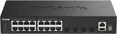 D-Link managed network switch with 16 Gigabit ports and 4 10G SFP+ ports
