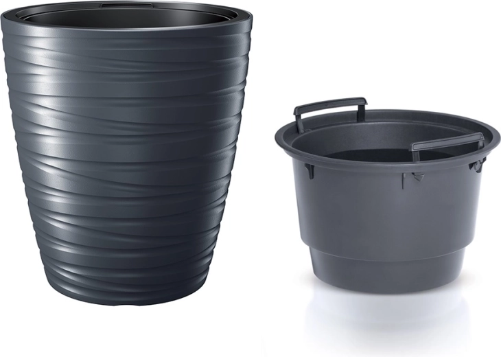 Maze Flower Pot with Insert 37.5 cm Anthracite