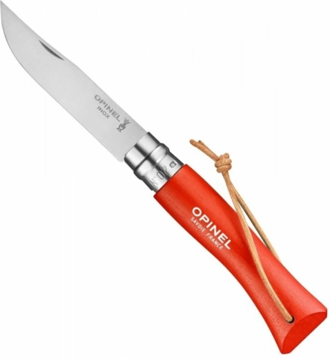 Opinel No.07 Trekking orange pocket knife, beech wood