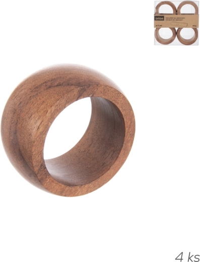 Acacia napkin rings, set of 4