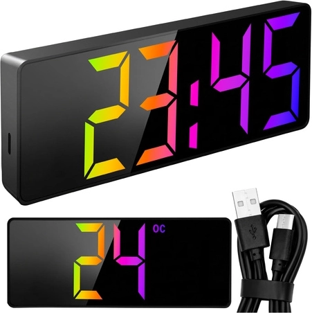 Izoxis Color LED Alarm Clock with Thermometer