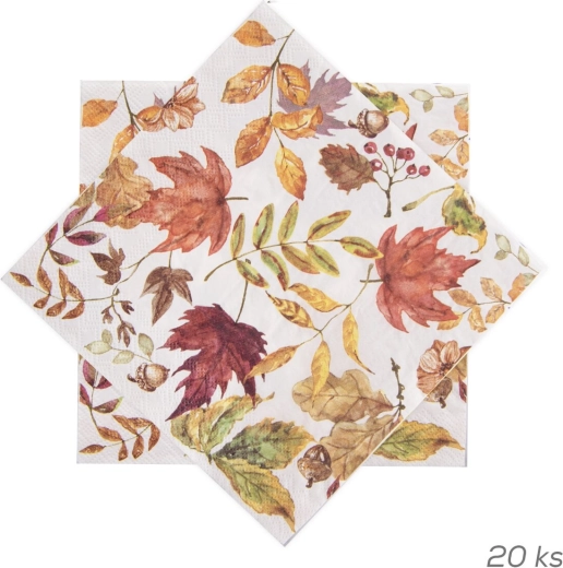 Хартиени салфетки с мотив есенни листа 33 × 33 см 20 бр.