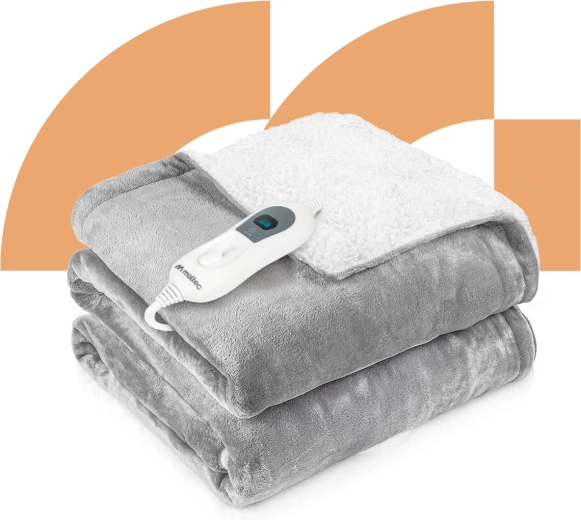 CozyHeat 120W electric heated blanket gray