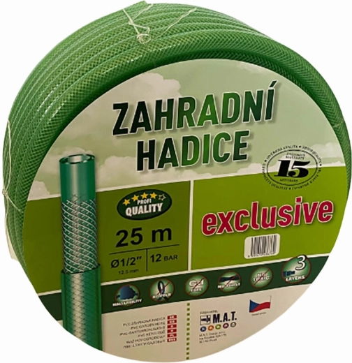 Градински маркуч 1/2" 25 м прозрачно зелен