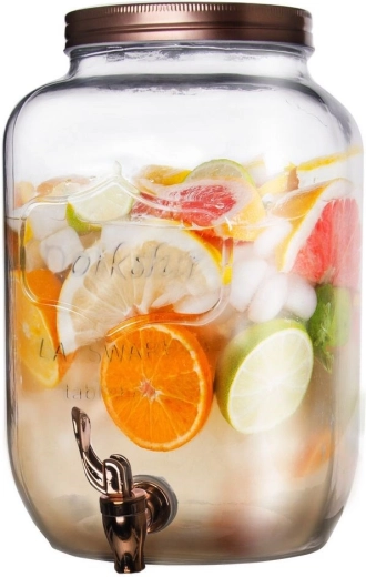 Стъклен диспенсър за напитки с кранче 8,8 l