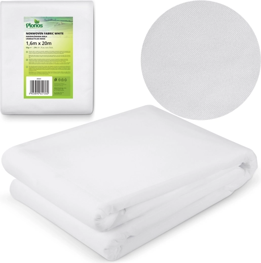 Winter protective agrifabric PLONOS 1.6 × 20 m, 50 g/m² – white