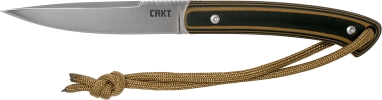 CRKT Biwa brown‑black outdoor knife 7.7 cm with sheath