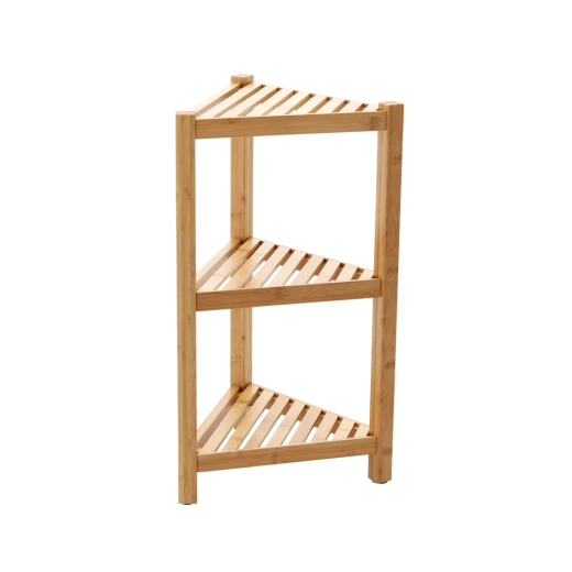 Bamboo corner shelf with 3 shelves 34 × 34 × 60 cm