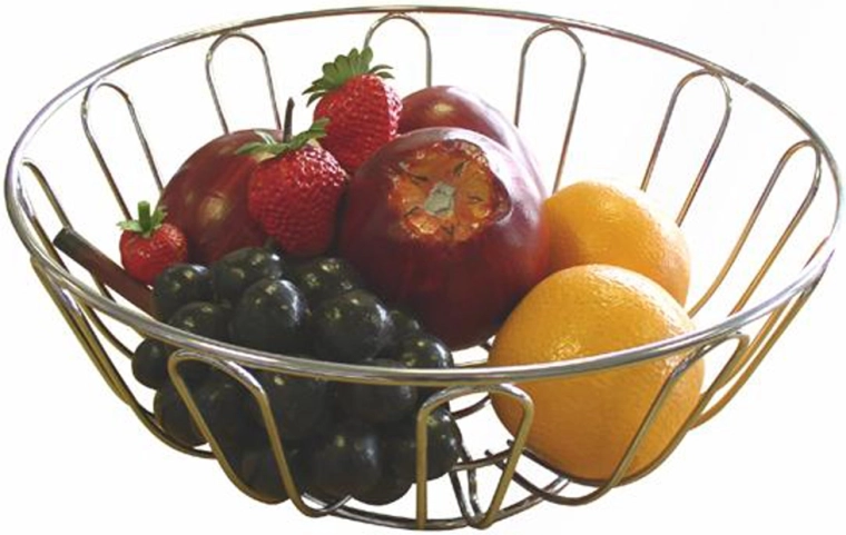Fruit bowl made of chrome-plated metal 24 × 11.5 cm