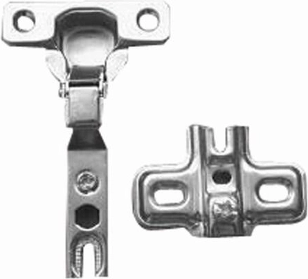 MINI C Hinge with insert and clip-on mounting plate