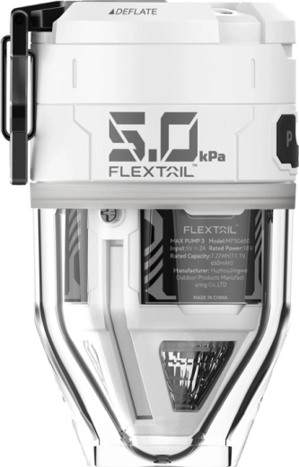 Flextail Max Pump 3 portable electric pump with flashlight, white
