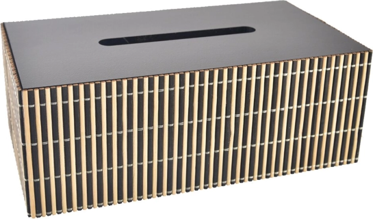 Black wooden tissue box cover