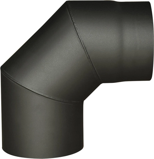 Димоотводно коляно 125 mm 90° черно, дебелина 1,5 mm