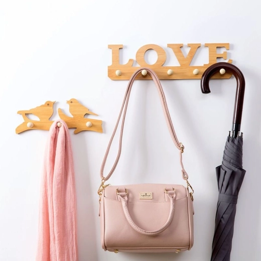 Fashionable Wooden Coat Rack Love