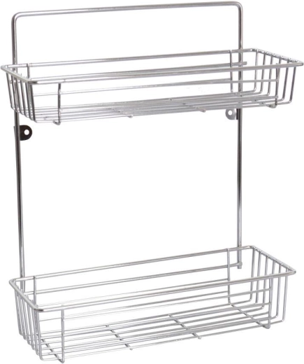 Two-tier bathroom shelf 28 × 14.5 × 37 cm chrome